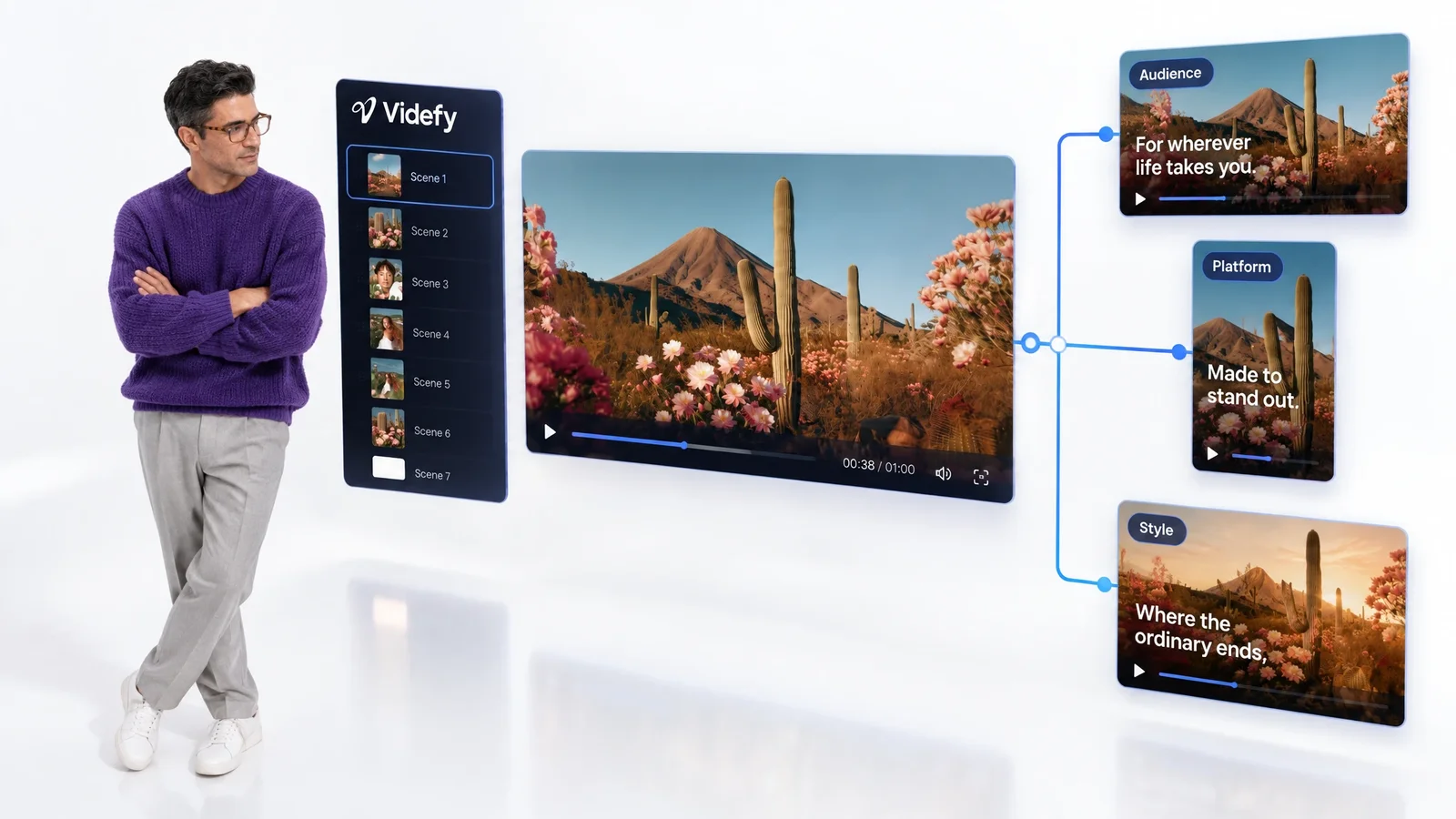 One video adapted for different audiences, platforms, and styles.
