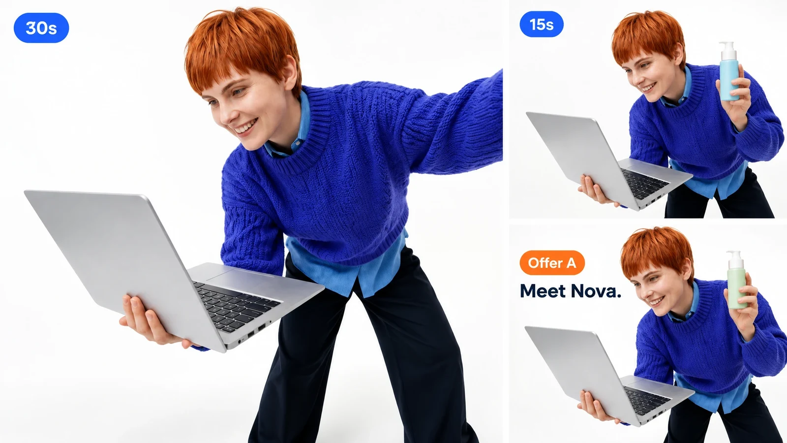 A campaign adapted from a 30-second video into shorter cuts and a different offer.