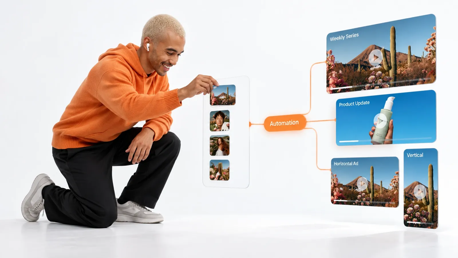 One planned structure branching through Video Automation into a weekly series, product updates, and channel versions.